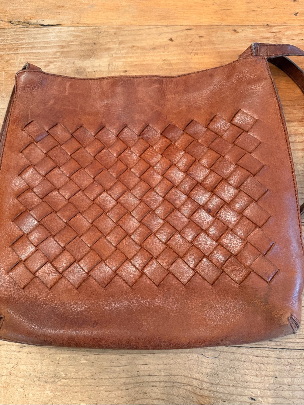 Bottega Veneta Woven Leather Crossbody — Cognac - Picture 9 of 16